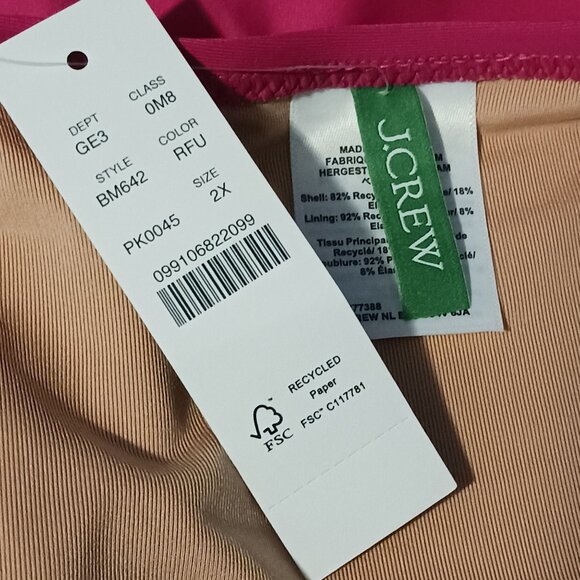 NEW J.Crew Hallie High Waist Moderate Coverage Bikini Bottoms Radiant Fuchsia 2X - Picture 6 of 12
